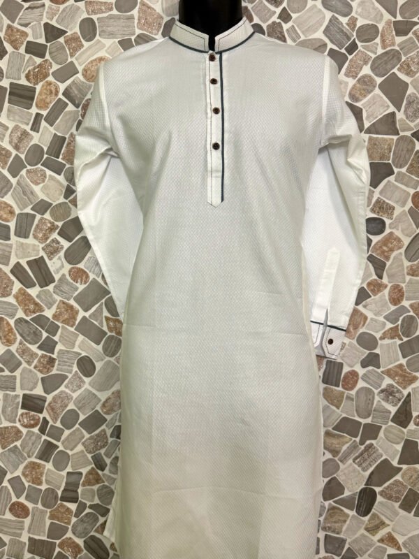 White Stripe Work Kurta