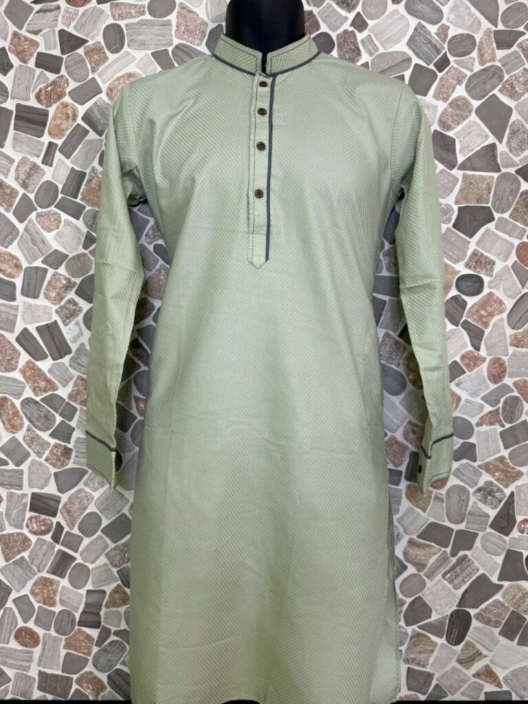 Self Printed Kurta With Contrast Stripe Work