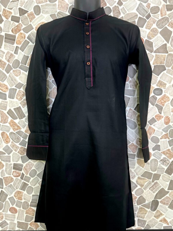 Black Stripe Work Kurta