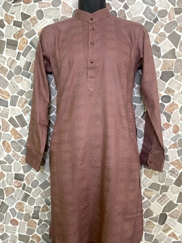 Self Printed Brown Kurta