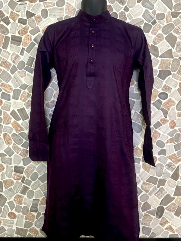 Self Printed Dark Purple Kurta