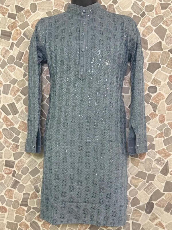 Blue Chikan Kurta