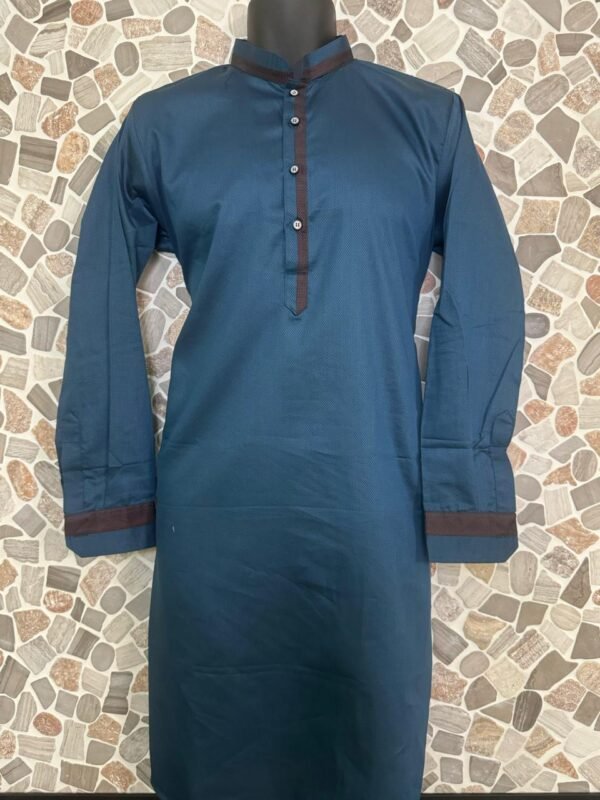 Dark Blue Stripe Work Kurta